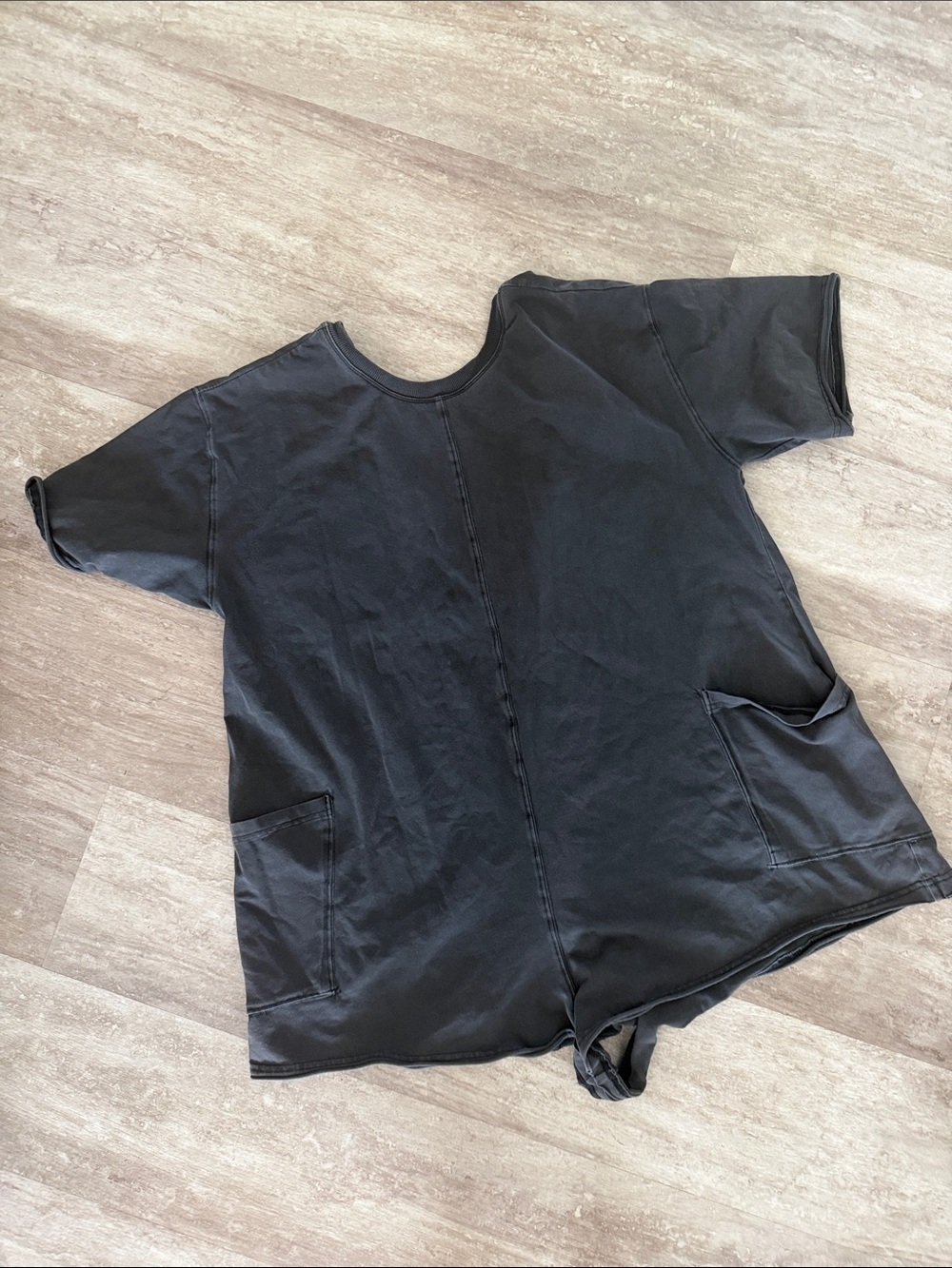 Women’s Hot Shot Tee Romper Relaxed Pocket - dark gray / slate blue Blue Sz sm